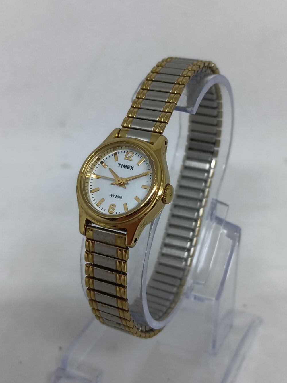 Timex T53822 Women's 20mm Gold + Silver Tone Flex Band Dress Watch NEW BATTERY